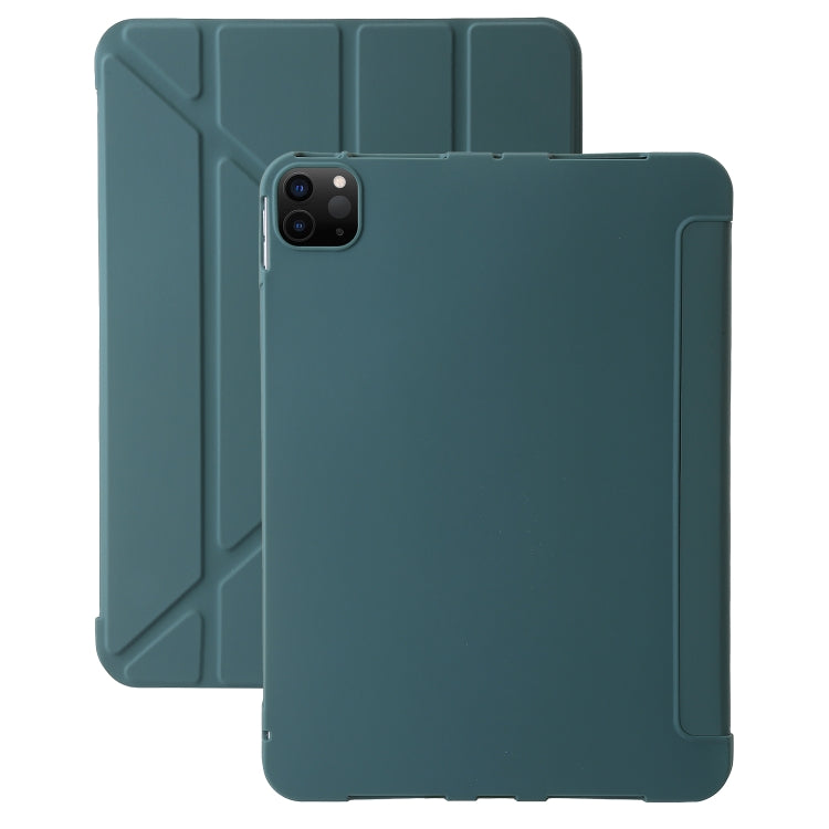 For iPad Pro 11 2024 TPU Deformation Flip Leather Tablet Case with Holder(Dark Green) - iPad Pro 11 2024 Cases by PMC TechLife | Online Shopping South Africa | PMC TechLife | Buy Now Pay Later Mobicred