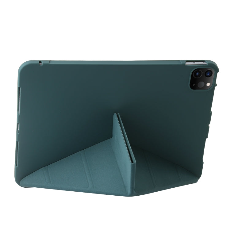 For iPad Pro 11 2024 TPU Deformation Flip Leather Tablet Case with Holder(Dark Green) - iPad Pro 11 2024 Cases by PMC TechLife | Online Shopping South Africa | PMC TechLife | Buy Now Pay Later Mobicred