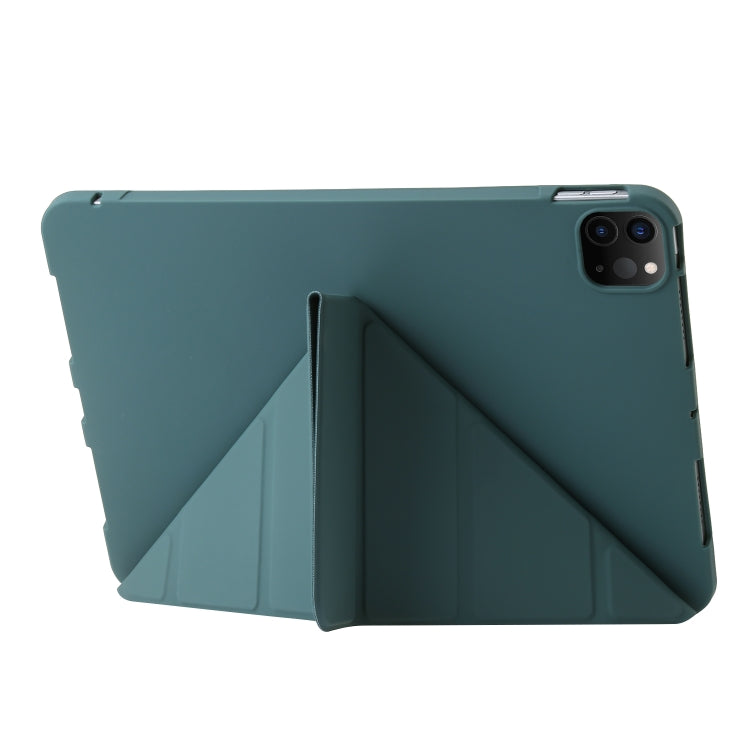 For iPad Pro 11 2024 TPU Deformation Flip Leather Tablet Case with Holder(Dark Green) - iPad Pro 11 2024 Cases by PMC TechLife | Online Shopping South Africa | PMC TechLife | Buy Now Pay Later Mobicred