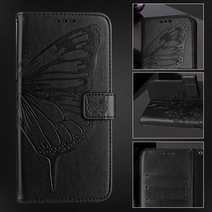 For Realme 12+ Global/Narzo 70 Pro India Embossed Butterfly Leather Phone Case(Black) - Realme Cases by PMC Jewellery | Online Shopping South Africa | PMC Jewellery | Buy Now Pay Later Mobicred