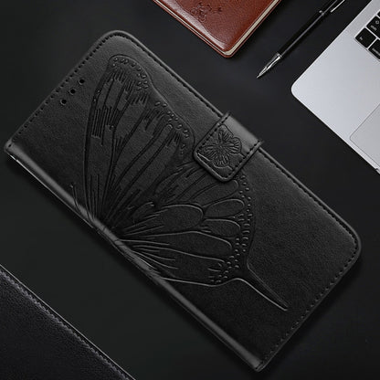 For Realme 12+ Global/Narzo 70 Pro India Embossed Butterfly Leather Phone Case(Black) - Realme Cases by PMC Jewellery | Online Shopping South Africa | PMC Jewellery | Buy Now Pay Later Mobicred