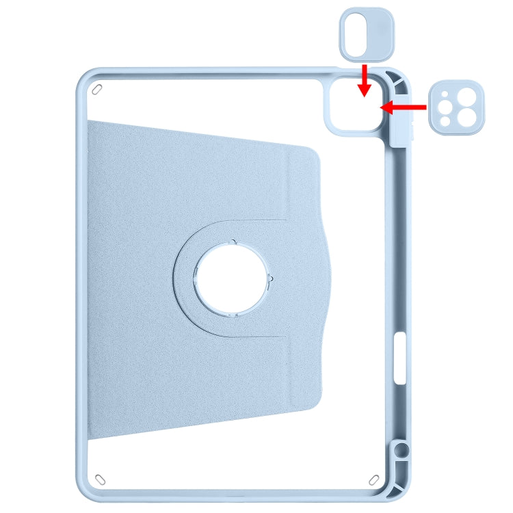 For iPad Air 11 2024 Acrylic 360 Degree Rotation Holder Leather Tablet Case(Ice Blue) - iPad Air 11 2024 Cases by PMC TechLife | Online Shopping South Africa | PMC TechLife | Buy Now Pay Later Mobicred