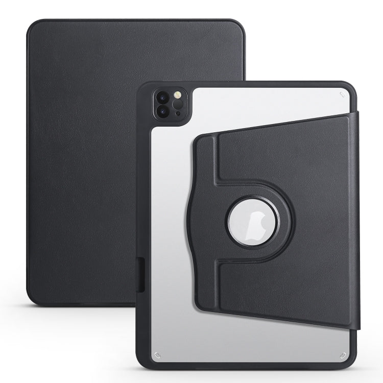 For iPad Air 11 2024 Acrylic 360 Degree Rotation Holder Leather Tablet Case(Black) - iPad Air 11 2024 Cases by PMC TechLife | Online Shopping South Africa | PMC TechLife | Buy Now Pay Later Mobicred