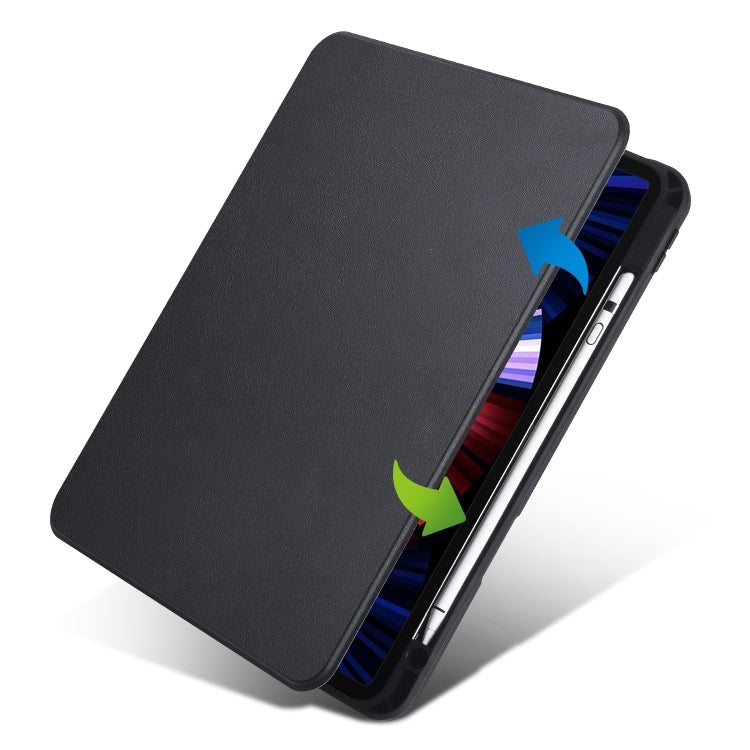 For iPad Air 11 2024 Acrylic 360 Degree Rotation Holder Leather Tablet Case(Black) - iPad Air 11 2024 Cases by PMC Jewellery | Online Shopping South Africa | PMC Jewellery | Buy Now Pay Later Mobicred