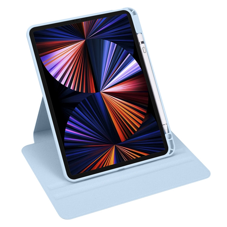 For iPad Air 13 2024 Acrylic 360 Degree Rotation Holder Leather Tablet Case(Ice Blue) - iPad Air 13 2024 Cases by PMC TechLife | Online Shopping South Africa | PMC TechLife | Buy Now Pay Later Mobicred
