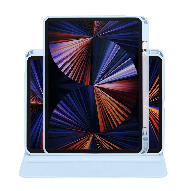 For iPad Air 13 2024 Acrylic 360 Degree Rotation Holder Leather Tablet Case(Ice Blue) - iPad Air 13 2024 Cases by PMC Jewellery | Online Shopping South Africa | PMC Jewellery | Buy Now Pay Later Mobicred