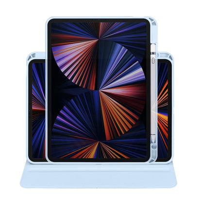 For iPad Air 13 2024 Acrylic 360 Degree Rotation Holder Leather Tablet Case(Ice Blue) - iPad Air 13 2024 Cases by PMC Jewellery | Online Shopping South Africa | PMC Jewellery | Buy Now Pay Later Mobicred