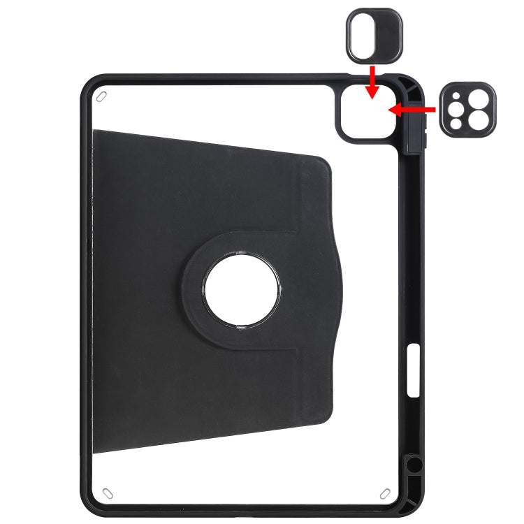For iPad Air 13 2024 Acrylic 360 Degree Rotation Holder Leather Tablet Case(Black) - iPad Air 13 2024 Cases by PMC TechLife | Online Shopping South Africa | PMC TechLife | Buy Now Pay Later Mobicred