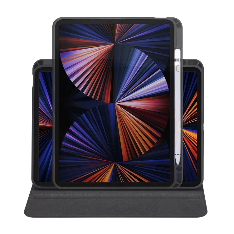 For iPad Air 13 2024 Acrylic 360 Degree Rotation Holder Leather Tablet Case(Black) - iPad Air 13 2024 Cases by PMC TechLife | Online Shopping South Africa | PMC TechLife | Buy Now Pay Later Mobicred