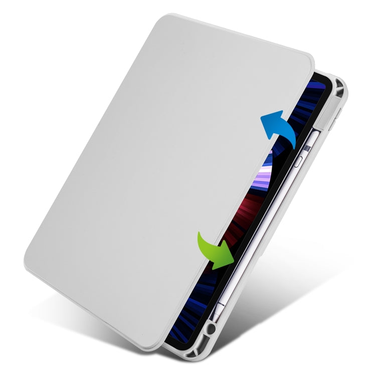 For iPad Air 13 2025 / 2024 Acrylic 360 Degree Rotation Holder Leather Tablet Case(Fog Grey) - More iPad Cases by PMC TechLife | Online Shopping South Africa | PMC TechLife | Buy Now Pay Later Mobicred