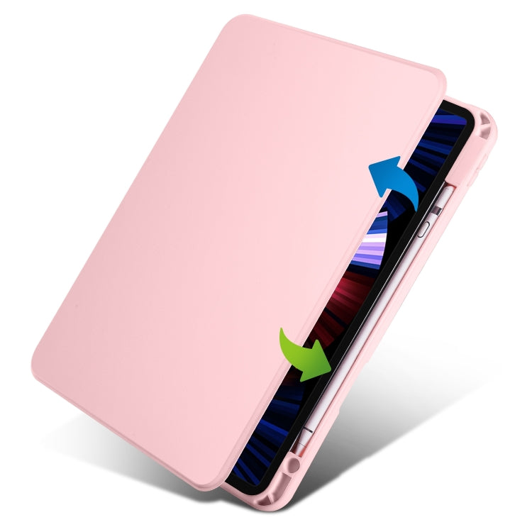 For iPad Pro 11 2024 Acrylic 360 Degree Rotation Holder Leather Tablet Case(Sand Pink) - iPad Pro 11 2024 Cases by PMC TechLife | Online Shopping South Africa | PMC TechLife | Buy Now Pay Later Mobicred