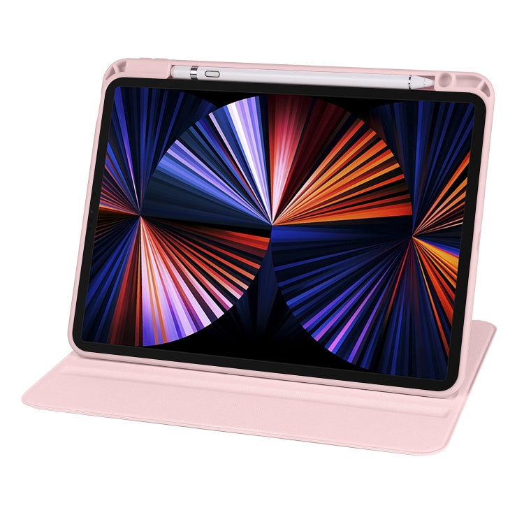 For iPad Pro 13 2024 Acrylic 360 Degree Rotation Holder Leather Tablet Case(Sand Pink) - iPad Pro 13 2024 Cases by PMC TechLife | Online Shopping South Africa | PMC TechLife | Buy Now Pay Later Mobicred