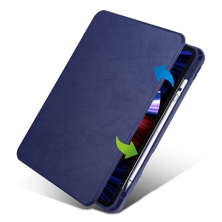 For iPad Pro 13 2024 Acrylic 360 Degree Rotation Holder Leather Tablet Case(Dark Blue) - iPad Pro 13 2024 Cases by PMC TechLife | Online Shopping South Africa | PMC TechLife | Buy Now Pay Later Mobicred