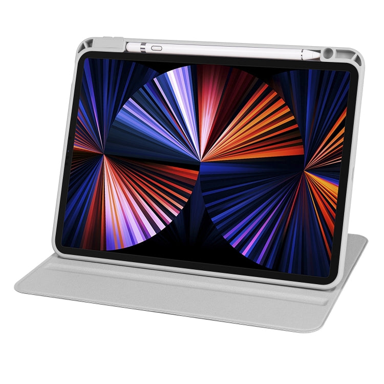 For iPad Pro 13 2024 Acrylic 360 Degree Rotation Holder Leather Tablet Case(Fog Grey) - iPad Pro 13 2024 Cases by PMC TechLife | Online Shopping South Africa | PMC TechLife | Buy Now Pay Later Mobicred