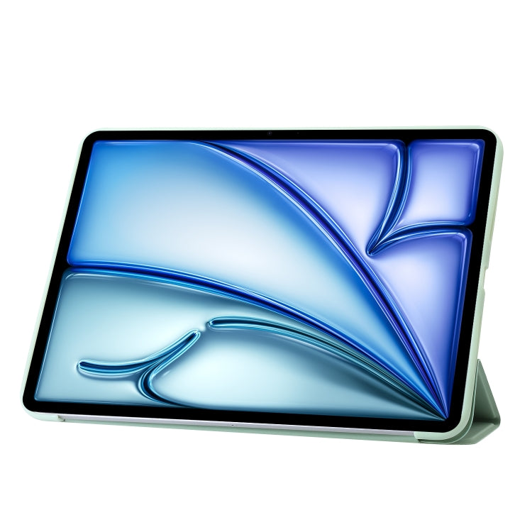 For iPad Air 13 2025 / 2024 Three-fold Holder Flip Tablet Leather Case(Mint Green) - iPad Air 13 2025 / 2024 Cases by PMC TechLife | Online Shopping South Africa | PMC TechLife | Buy Now Pay Later Mobicred