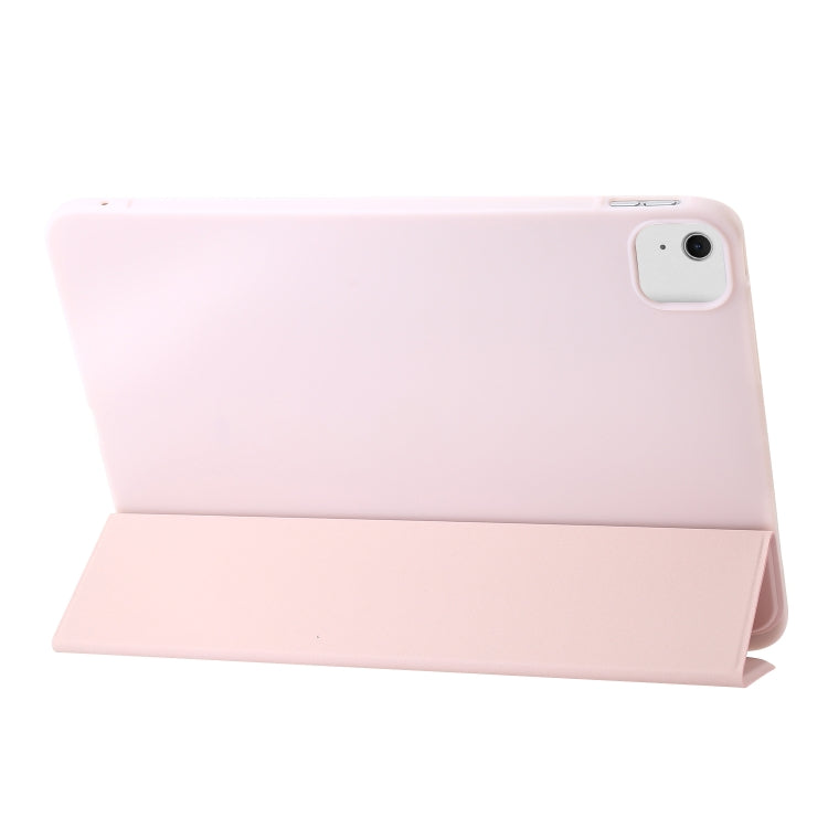 For iPad Air 11 2024 Three-fold Holder Flip Tablet Leather Case(Light Pink) - iPad Air 11 2024 Cases by PMC TechLife | Online Shopping South Africa | PMC TechLife | Buy Now Pay Later Mobicred
