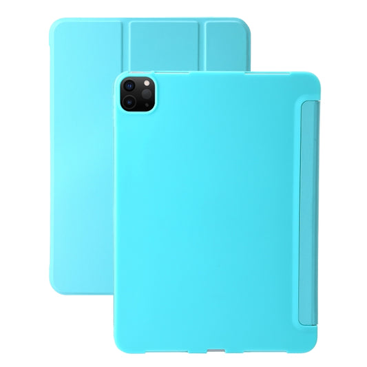 For iPad Pro 11 2024 Three-fold Holder Flip Tablet Leather Case(Mint Blue) - iPad Pro 11 2024 Cases by PMC Jewellery | Online Shopping South Africa | PMC Jewellery | Buy Now Pay Later Mobicred