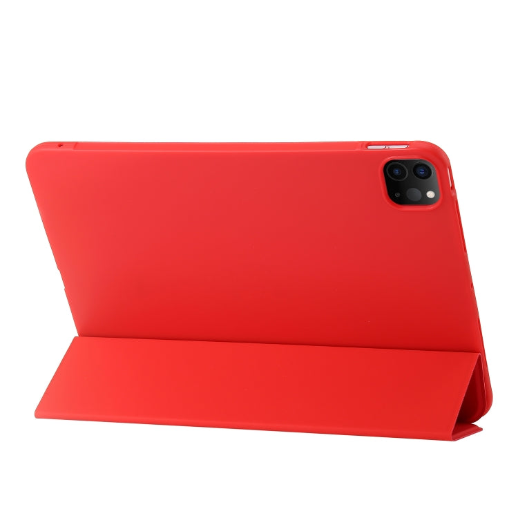 For iPad Pro 11 2024 Three-fold Holder Flip Tablet Leather Case(Red) - iPad Pro 11 2024 Cases by PMC Jewellery | Online Shopping South Africa | PMC Jewellery | Buy Now Pay Later Mobicred