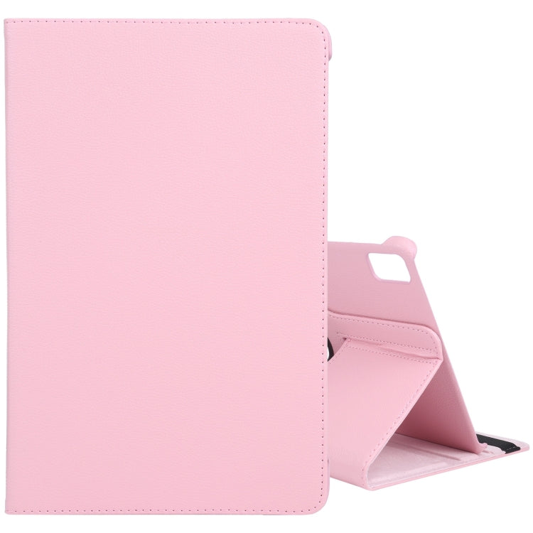 For iPad Pro 13 2024 360 Degree Rotation Litchi Texture Leather Tablet Case with Holder(Pink) - iPad Pro 13 2024 Cases by PMC TechLife | Online Shopping South Africa | PMC TechLife | Buy Now Pay Later Mobicred