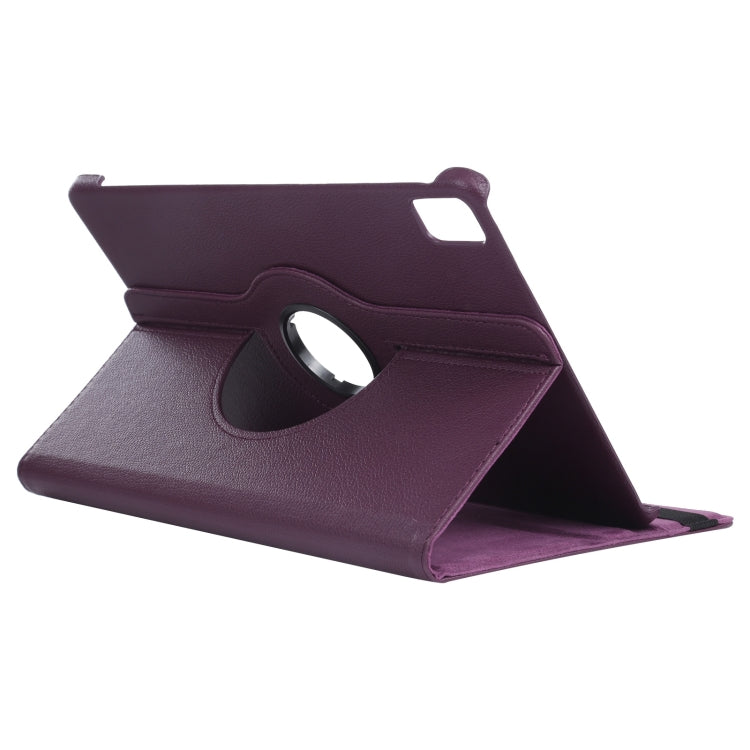 For iPad Air 13 2024 360 Degree Rotation Litchi Texture Leather Tablet Case with Holder(Purple) - iPad Air 13 2024 Cases by PMC TechLife | Online Shopping South Africa | PMC TechLife | Buy Now Pay Later Mobicred