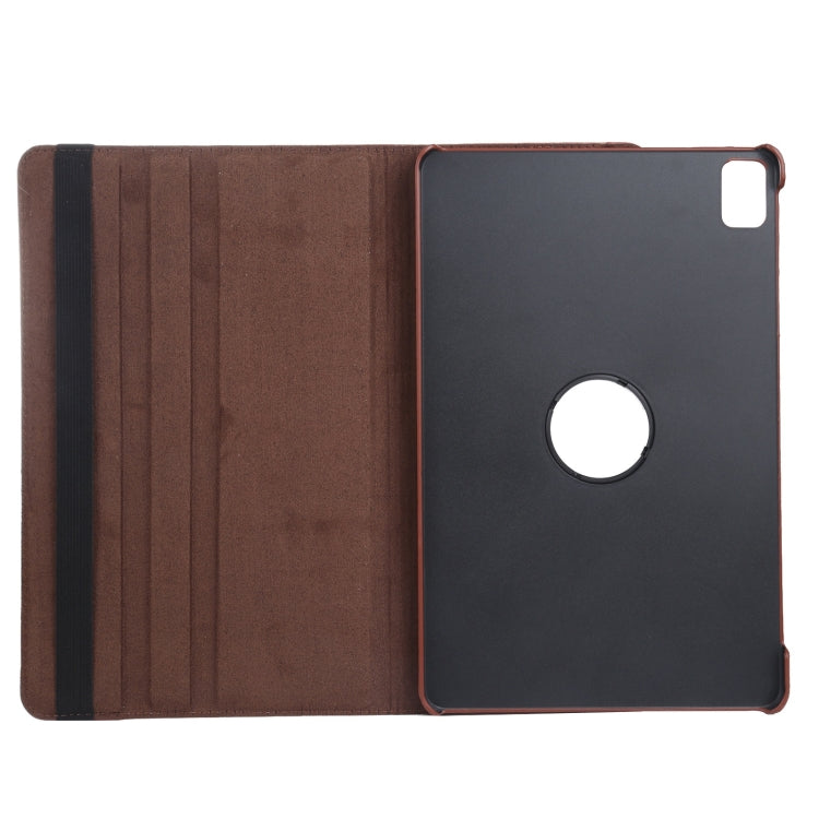 For iPad Air 11 2025 / 2024 360 Degree Rotation Litchi Texture Leather Tablet Case with Holder(Brown) - free shipping - PMC TechLife - Order now!