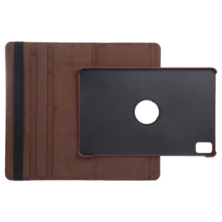 For iPad Air 11 2025 / 2024 360 Degree Rotation Litchi Texture Leather Tablet Case with Holder(Brown) - free shipping - PMC TechLife - Order now!