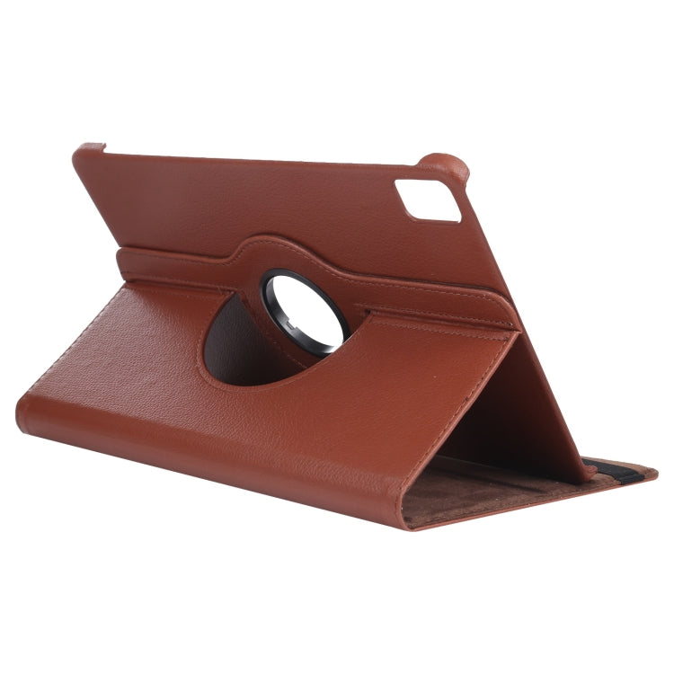 For iPad Air 11 2025 / 2024 360 Degree Rotation Litchi Texture Leather Tablet Case with Holder(Brown) - free shipping - PMC TechLife - Order now!
