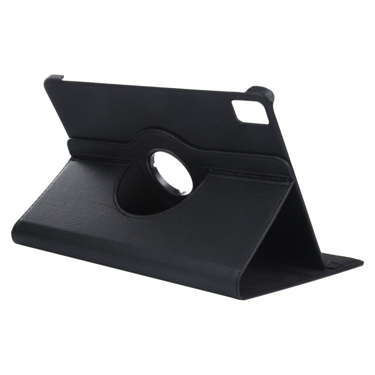 For iPad Air 11 2025 / 2024 360 Degree Rotation Litchi Texture Leather Tablet Case with Holder(Black) - More iPad Cases by PMC TechLife | Online Shopping South Africa | PMC TechLife | Buy Now Pay Later Mobicred