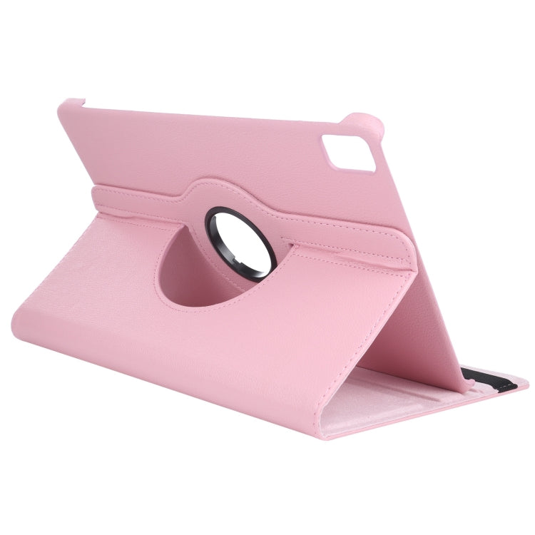 For iPad Pro 11 2024 360 Degree Rotation Litchi Texture Leather Tablet Case with Holder(Pink) - iPad Pro 11 2024 Cases by PMC TechLife | Online Shopping South Africa | PMC TechLife | Buy Now Pay Later Mobicred
