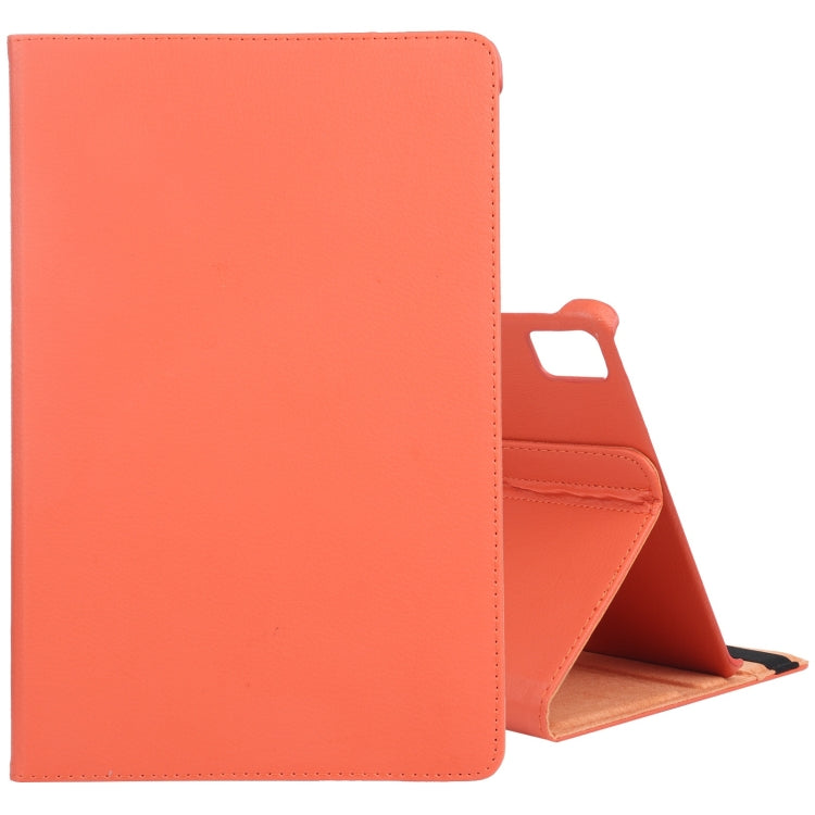For iPad Pro 11 2024 360 Degree Rotation Litchi Texture Leather Tablet Case with Holder(Orange) - iPad Pro 11 2024 Cases by PMC TechLife | Online Shopping South Africa | PMC TechLife | Buy Now Pay Later Mobicred