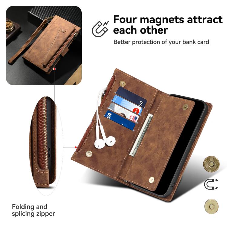 For Motorola Moto G15 ESEBLE Retro Frosted RFID Leather Phone Case(Brown) - Motorola Cases by ESEBLE | Online Shopping South Africa | PMC TechLife | Buy Now Pay Later Mobicred