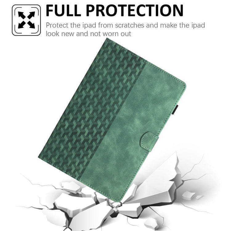 For Lenovo Tab M11/Xiaoxin Pad 11 2024 Building Blocks Embossed Leather Smart Tablet Case(Green) - Lenovo by PMC Jewellery | Online Shopping South Africa | PMC Jewellery | Buy Now Pay Later Mobicred