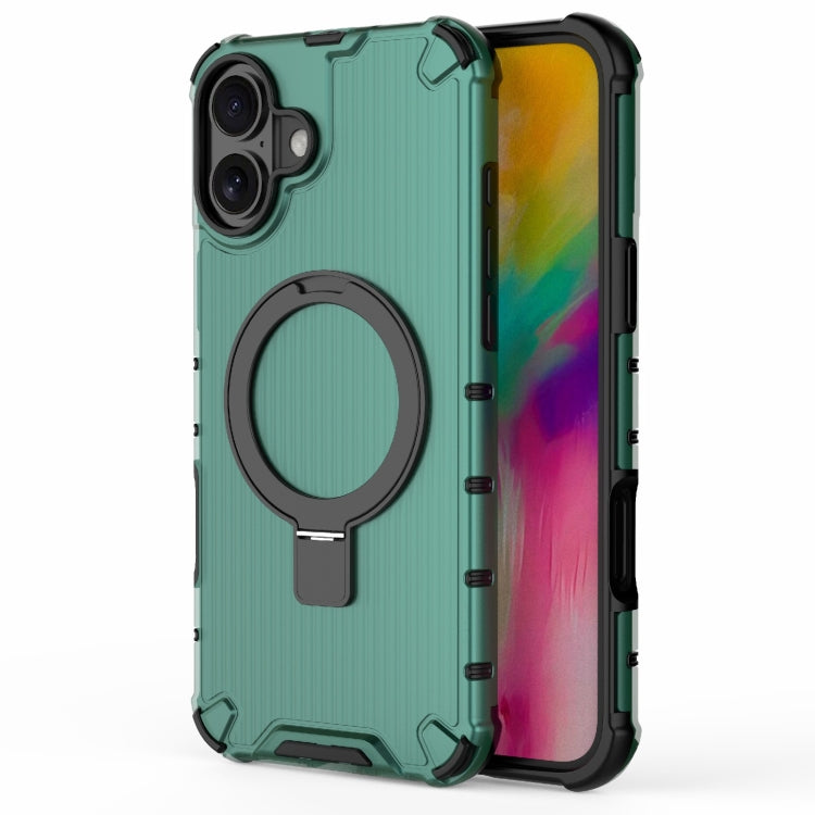 For iPhone 16 Plus Grating Holder Shockproof Phone Case(Green) - iPhone 16 Plus Cases by PMC TechLife | Online Shopping South Africa | PMC TechLife | Buy Now Pay Later Mobicred