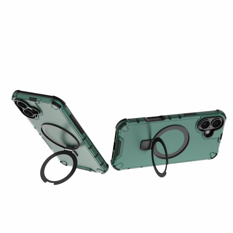 For iPhone 16 Plus Grating Holder Shockproof Phone Case(Green) - iPhone 16 Plus Cases by PMC TechLife | Online Shopping South Africa | PMC TechLife | Buy Now Pay Later Mobicred