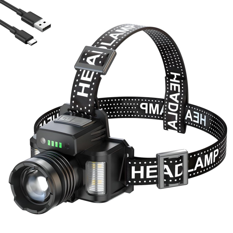 HL-03 Intelligent Induction Zoom Headlight Work Light(Black) - Headlamp by PMc TechLife | Online Shopping South Africa | PMc TechLife | Buy Now Pay Later Mobicred