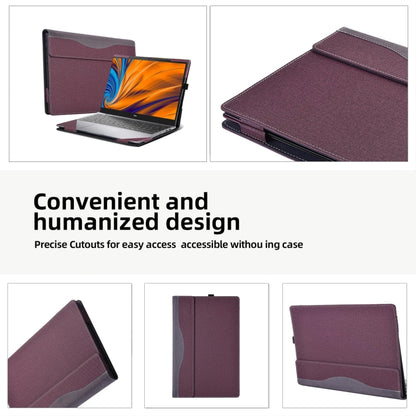 For HP Pavilion Plus Laptop 14-eh / 14t-eh Leather Laptop Shockproof Protective Case(Wine Red) - Screen & Keyboard Cover by PMC Jewellery | Online Shopping South Africa | PMC Jewellery | Buy Now Pay Later Mobicred