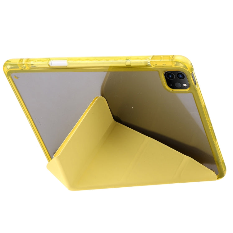 For iPad Pro 13 2024 Clear Acrylic Deformation Leather Tablet Case(Yellow) - iPad Pro 13 2024 Cases by PMC Jewellery | Online Shopping South Africa | PMC Jewellery | Buy Now Pay Later Mobicred