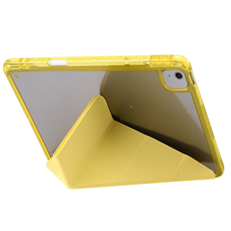 For iPad Air 13 2024 Clear Acrylic Deformation Leather Tablet Case(Yellow) - iPad Air 13 2024 Cases by PMC Jewellery | Online Shopping South Africa | PMC Jewellery | Buy Now Pay Later Mobicred