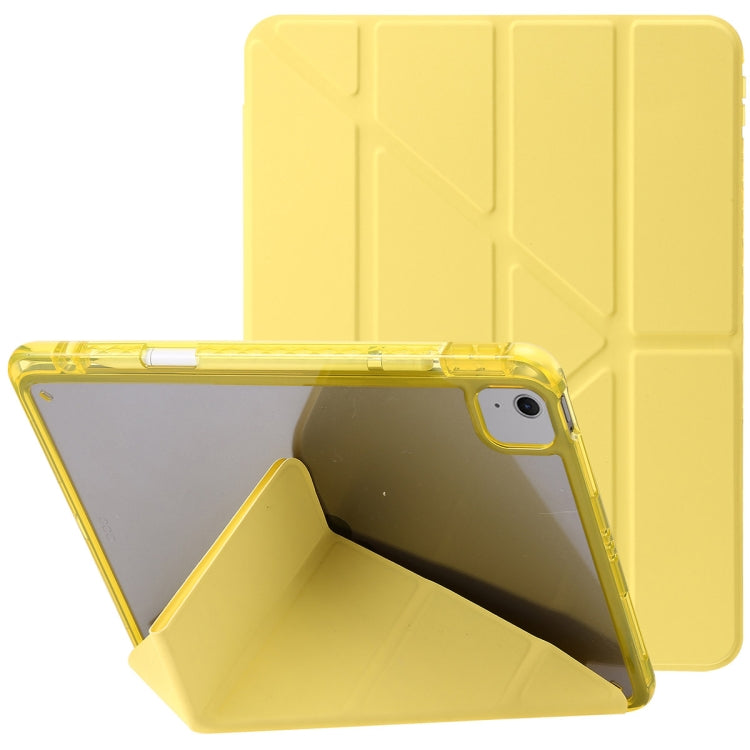 For iPad Air 13 2025 / 2024 Clear Acrylic Deformation Leather Tablet Case(Yellow) - iPad Air 13 2025 / 2024 Cases by PMC TechLife | Online Shopping South Africa | PMC TechLife | Buy Now Pay Later Mobicred
