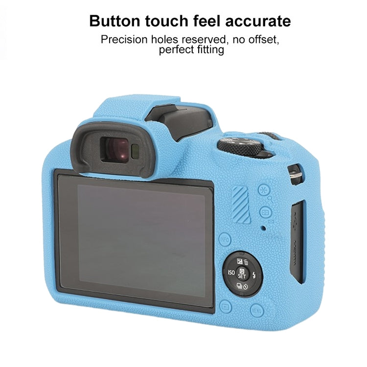 For Canon EOS R100 Litchi Texture Soft Silicone Protective Case(Blue) - Protective Case by PMC TechLife | Online Shopping South Africa | PMC TechLife | Buy Now Pay Later Mobicred