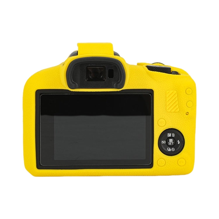 For Canon EOS R100 Litchi Texture Soft Silicone Protective Case(Yellow) - Protective Case by PMC TechLife | Online Shopping South Africa | PMC TechLife | Buy Now Pay Later Mobicred
