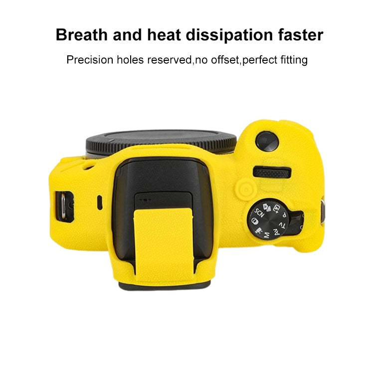For Canon EOS R100 Litchi Texture Soft Silicone Protective Case(Yellow) - Protective Case by PMC TechLife | Online Shopping South Africa | PMC TechLife | Buy Now Pay Later Mobicred