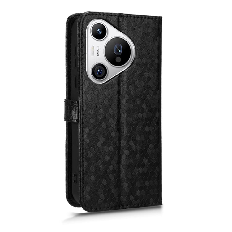 For Huawei Pura 70 Honeycomb Dot Texture Leather Phone Case(Black) - Huawei Cases by PMC Jewellery | Online Shopping South Africa | PMC Jewellery | Buy Now Pay Later Mobicred