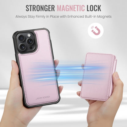 For iPhone 15 Pro JEEHOOD J05 Business Magnetic Style RFID Leather Phone Case(Pink) - iPhone 15 Pro Cases by JEEHOOD | Online Shopping South Africa | PMC Jewellery | Buy Now Pay Later Mobicred