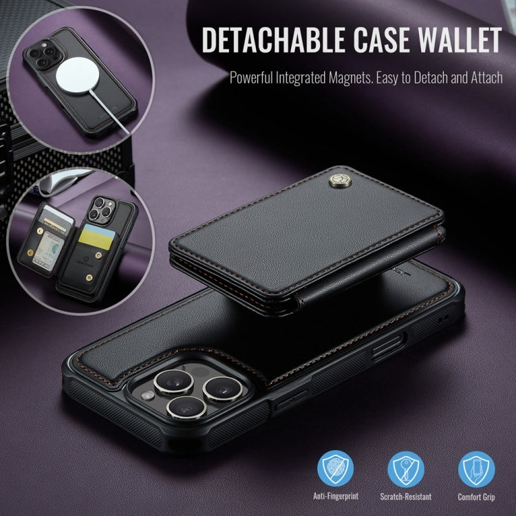 For iPhone 16 Pro Max JEEHOOD J05 Business Magnetic Style RFID Leather Phone Case(Black) - free shipping - PMC Jewellery - Order now!