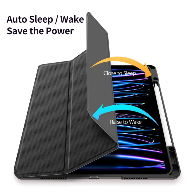 For iPad Pro 13 2024 DUX DUCIS TOBY Series Antiskid Leather Tablet Case with Sleep / Wake-up Function(Black) - free shipping - PMC TechLife - Order now!