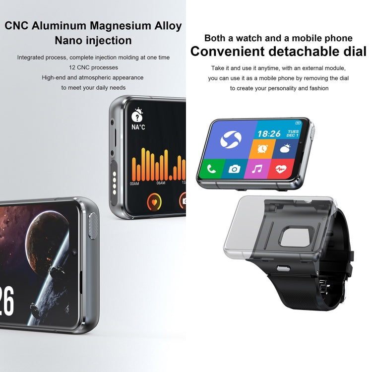 UNIWA DM200, 4GB+64GB, 2.88 inch Android 9.0 Smart Watch Phone, MT6761 Quad Core, Network: 4G(Black) - free shipping - PMC TechLife - Order now!