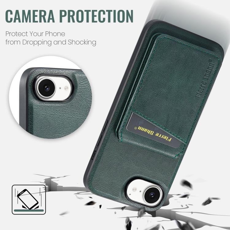 For iPhone 16e Fierre Shann Cowhide Vertical Flip Magnetic Card Holder Phone Case(Green) - free shipping - PMc TechLife - Order now!