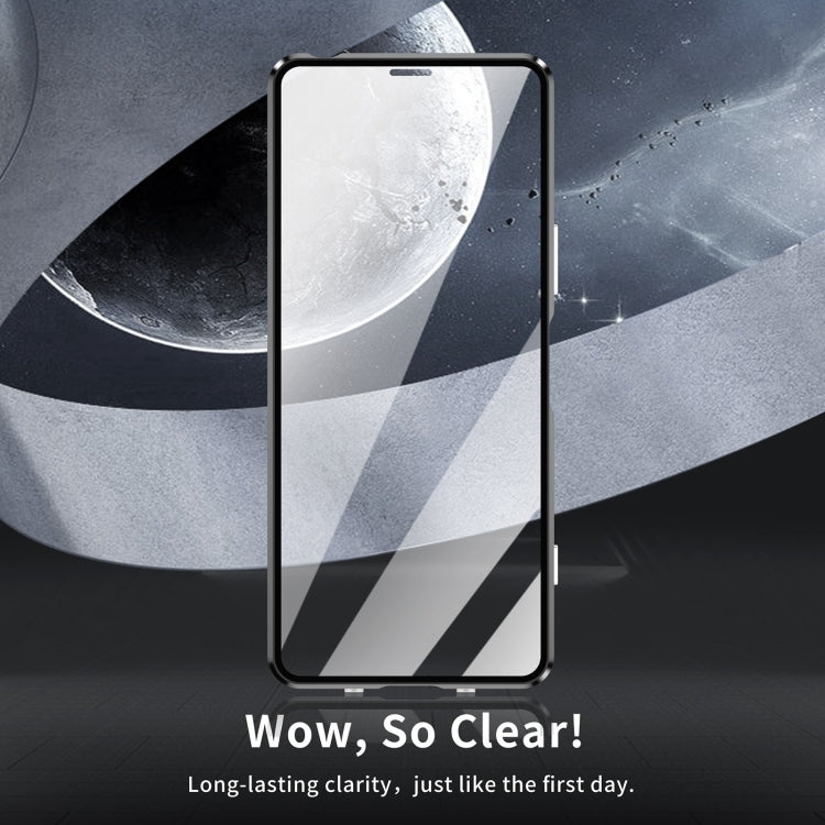 For Sony Xperia 10 V HD Magnetic Metal Tempered Glass Phone Case(Black) - Sony Cases by PMC TechLife | Online Shopping South Africa | PMC TechLife | Buy Now Pay Later Mobicred