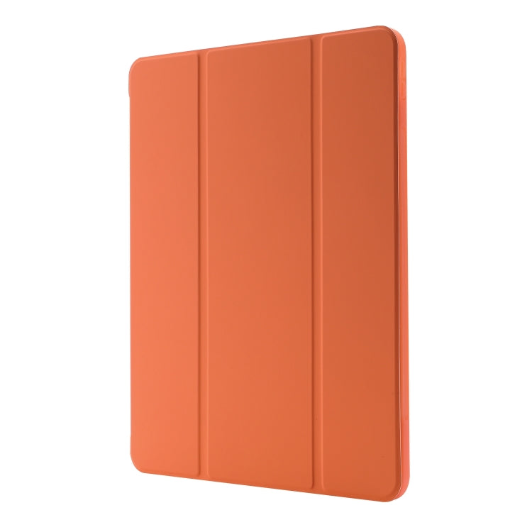 For iPad Air 11 2025 / 2024 Skin Feel Tri-fold Leather Tablet Case with Pen Slot(Orange) - iPad Air 11 2025 / 2024 Cases by PMC TechLife | Online Shopping South Africa | PMC TechLife | Buy Now Pay Later Mobicred